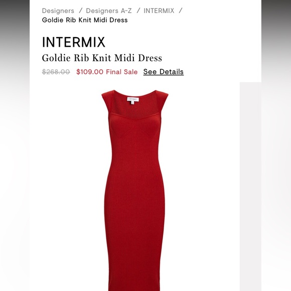 Intermix Goldie Ribbed Knit Dress - Picture 6 of 9